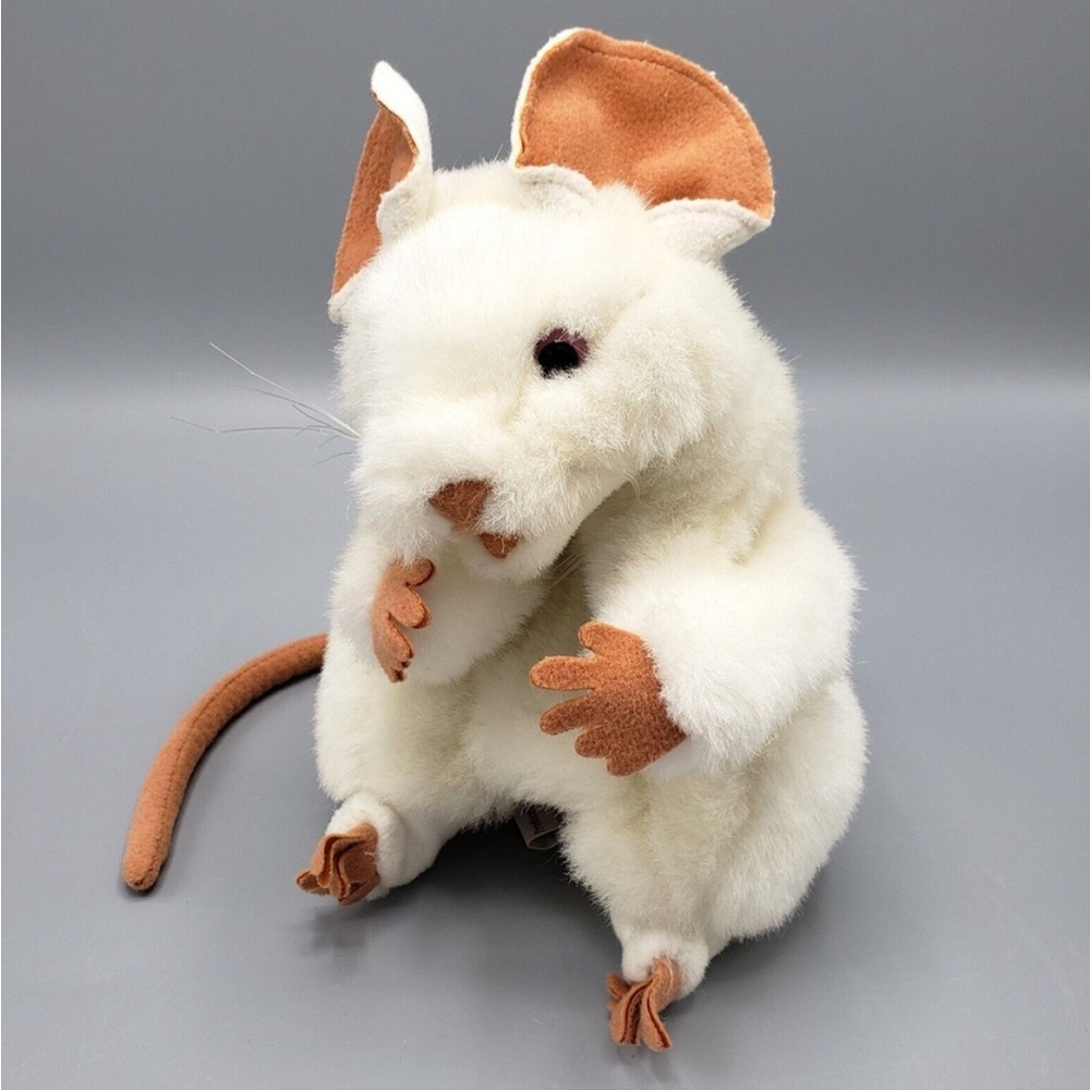 Folkmanis Hand Puppets White Mouse Puppet New Moveable mouth and arms rodent NWT
